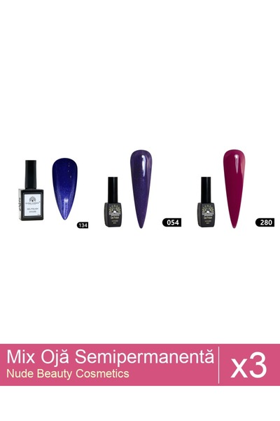 Makeup Set Mix 3 produse Nail Oja: Oja semipermanenta Black Elite, Global Fas...