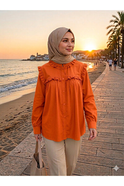 MODELİSA KADIN OMUZ FIRFIRLI VİNTAGE GÖMLEK