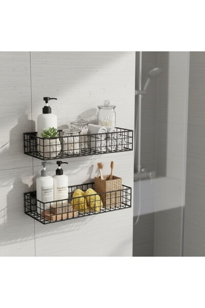 GO DEKOR İkili YENİ Mutfak ve Banyo Rafı/ Baharatlık Rafı/49X13x8cm
