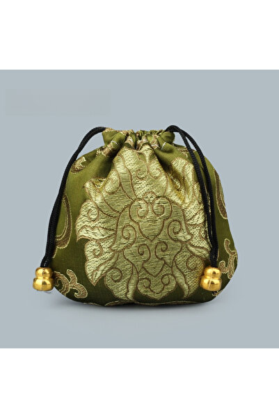 Choice4 1pc green Chinese Style Silk Brocade Jewelry Packing Pouches for Neck...