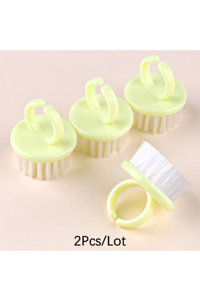 Choice10 2Pcs Yellow 2Pcs/4Pcs/10Pcs Mini Ring Nail Cleaning Brushes Wearable...