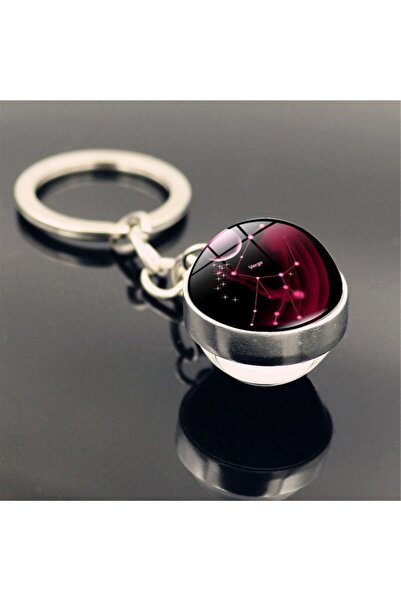 choice2 Virgo 1pc double-sided glass ball keychain with constellation pattern...