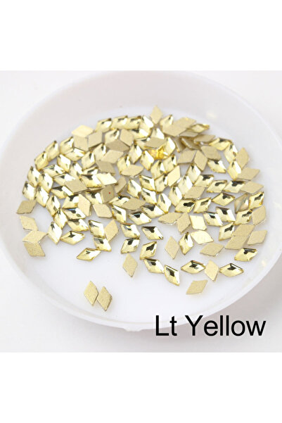 Choice14 yellow 100pcs wholesale rhombus 3*5mm mini Flat Back Nail Rhinestone...