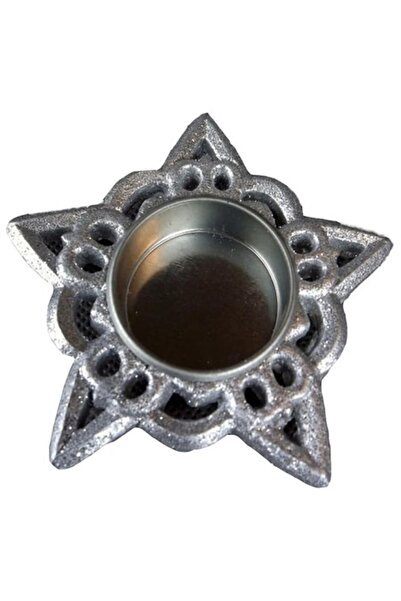 Goliat Suport de lumânare, Goliat, tip tealight, în formă de stea, argintiu, ...
