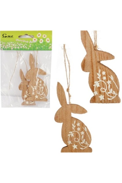 Goliat Set de accesorii decorative, Goliat, 2 omuleți de zăpadă din lemn, 10x...