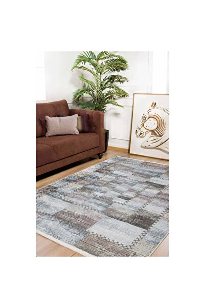 halinet Halı.Net Anthracite Modern Washable Non-Slip Living Room Carpet Haln-...