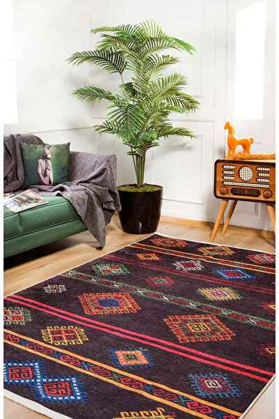 halinet Halı.Net Red Modern Washable Non-Slip Living Room Carpet Haln-Hln1088