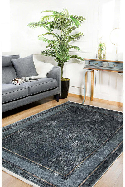 halinet Halı.Net Anthracite Vintage Antique Washable Non-Slip Living Room Car...