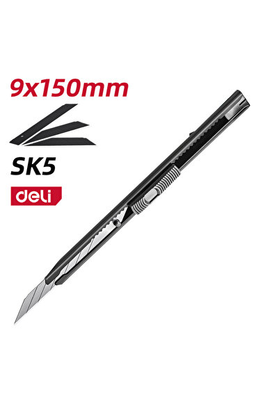 Deli Profesyonel Metal Gövdeli Kırılabilir Maket Bıçağı 9mm SK5 Sarı – Kendin...
