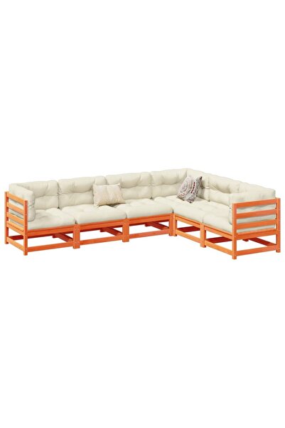 vidaxl Set mobilier de gradina cu perne, 6 piese, lemn masiv de pin