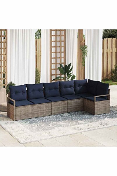 vidaxl Set de canapea 6 pcs Gri poliratan