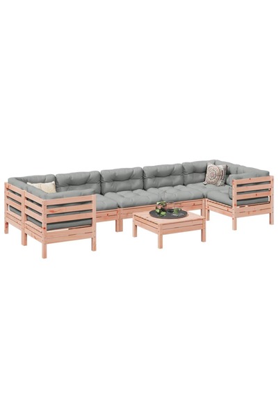 vidaxl Set canapele gradina, 8 locuri, lemn masiv brad douglas
