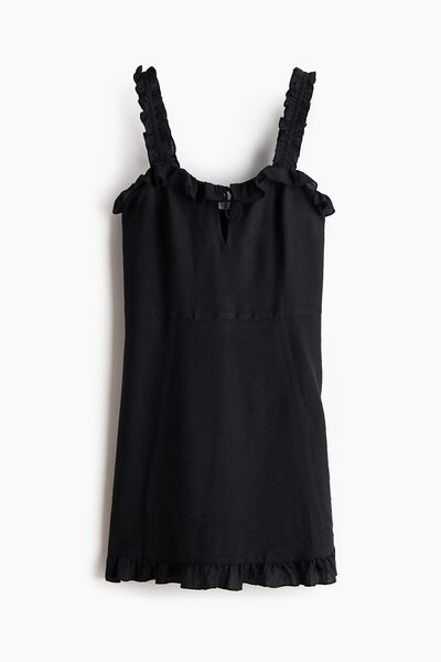H&M Fırfırlı Krep Elbise