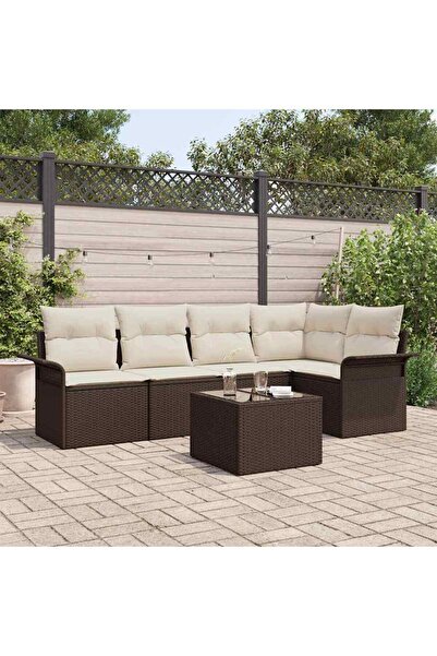 vidaxl Set de canapele pentru gradina 6 pcs Maro poliratan