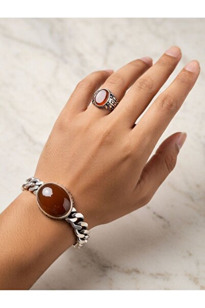 AK JEWELS 925 SILVER ATHEEQ STONE MENS RING