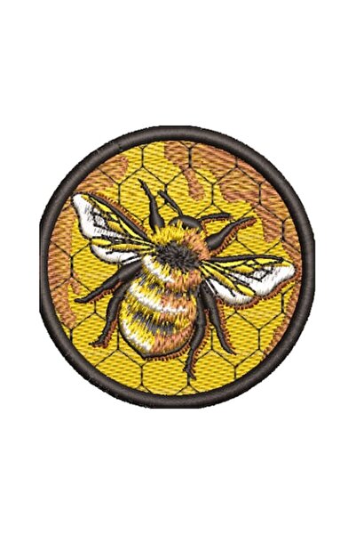 OEM Patch brodat cu albină, 70 mm, aplicabil pe textile