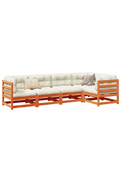 vidaxl Set mobilier de gradina cu perne, 5 piese, lemn masiv de pin