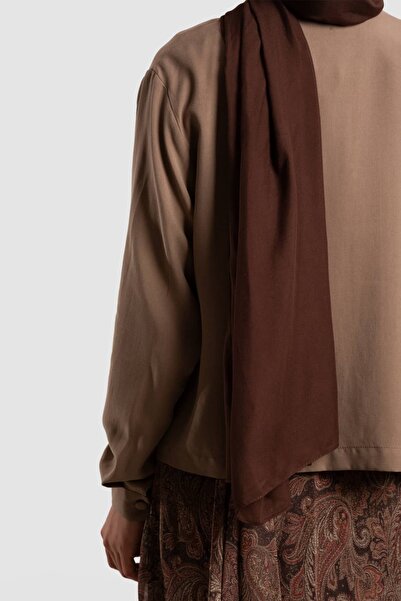 Emare Tencel V-Neck Buttoned Jacket Mink