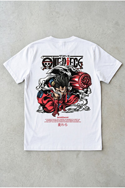 Silkensoul تي شيرت One Piece Luffy Gear 4 Snakeman بتصميم أسود قياسي