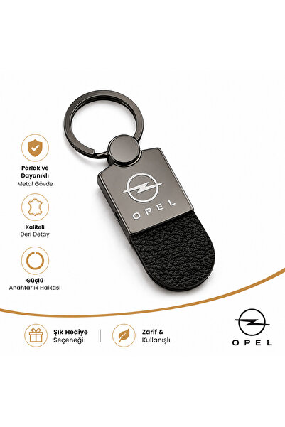 Savek Breloc auto cu logo Opel, metalic lucios, logo reversibil, 9cm x 2,5cm,...