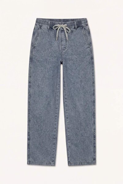 DeFacto Soft Textured Wide Leg Trousers with Elastic Waist H6704Ax26Sm