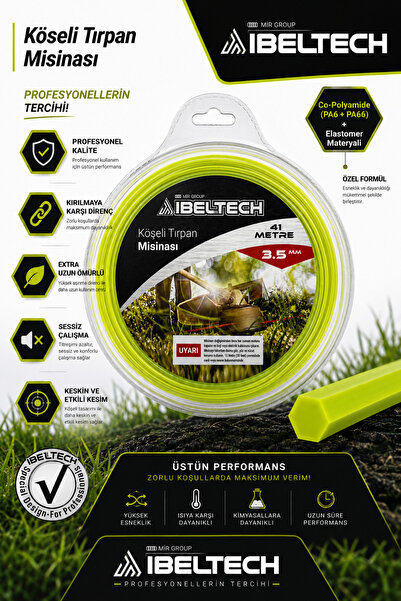 İBELTECH 3.5 mm Altıgen Tırpan Misinası 41 Metre Profesyonel Misina