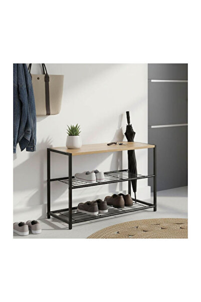 Other Παπουτσοθήκη Ramon pakoworld 6 ζευγών φυσικό-μαύρο 63x30x43εκ