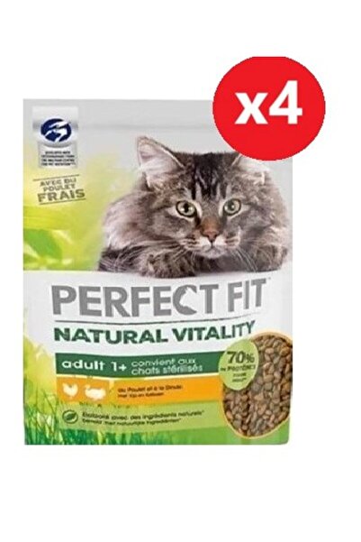 Perfect Fit Natural Vitality Yetişkin Tavuk Hindi Aromalı Kedi Maması 1 Kg*4 ...