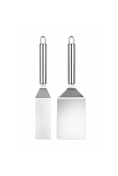 OEM Set 2 Spatule Inox, Ideal pentru Gratar si Bucatarie, Rezistent la Caldur...