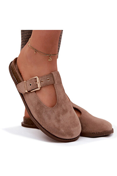 BOTO Women's Mule Slippers Dark Beige Faux Suede Melvia 41