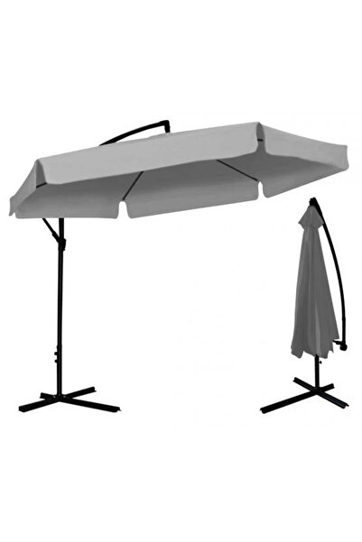 Selgot Umbrelă de grădină pliabilă cu 6 segmente, GRI, Ø 300cm