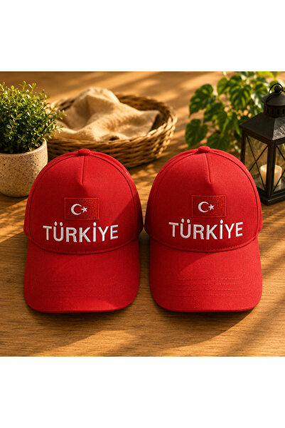 moda nokta Moon Star Turkey Patterned Hat Baseball Model Embroidery Work Red ...