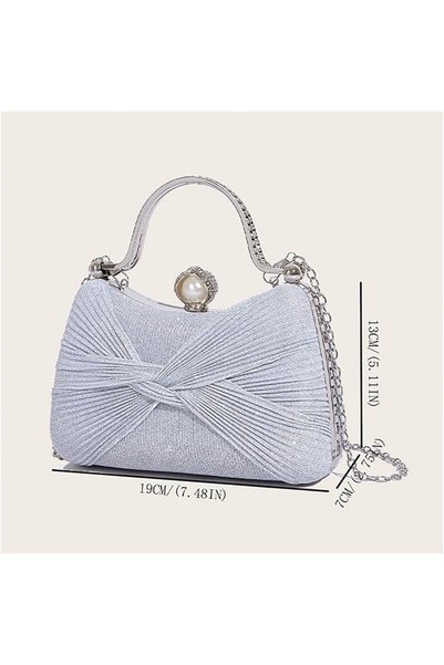 Yongsheng Clutch Purses for Women Handbags Shiny Sequin Wedding Silver Cross Body Purses with Chain,Wedding Prom Party Club