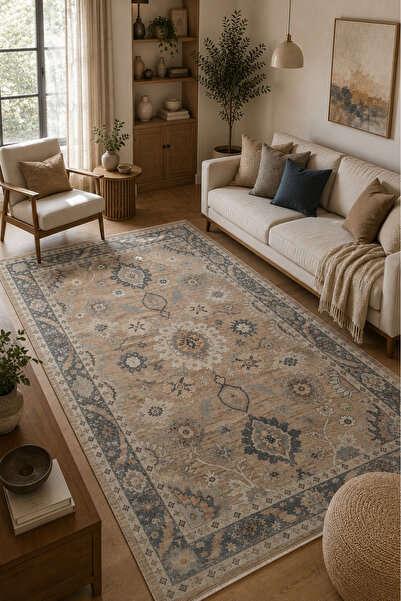 Babil Home Decorative Carpet Non-Slip Base Washable Rug Custom Size Living Ro...