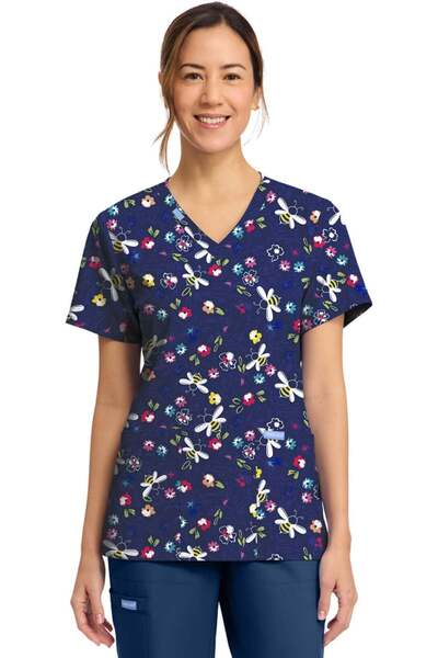 Cherokee UNIFORMS Bluză medicală elastică de damă Cherokee Prints CK856 - Bum...