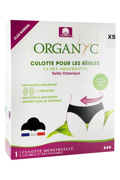 Organyc Menstrual period underwear, classic waist,