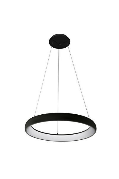 Italux Lustră suspendată modernă Alessia, neagră, cu LED tip inel, 50W LED in...