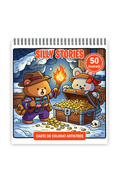 Legendary Gifts Carte de colorat, 50 de ilustratii Silly Stories, 106 pagini,...