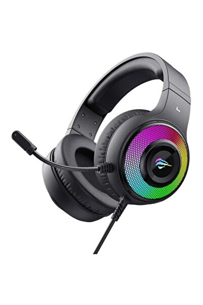 Havit H2042D-BK gaming headset with microphone and RGB lighting, 50mm speaker...