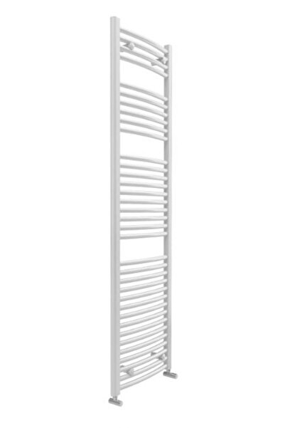 Lazzarini Radiator de baie (încălzitor de prosoape), alb, din oțel, curbat, L...
