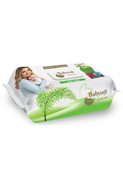 Babysoft Șervețele umede cu parfum de măr verde, 120 de bucăți, cu absorbție ...
