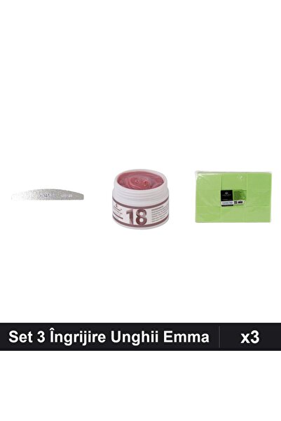 Makeup Set 3 Îngrijire Unghii Emma - Pilă 100/120, Gel Constructie UV LED 15g...