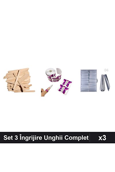 Makeup Set 3 Îngrijire Unghii, 120 Tipsuri Reutilizabile, 10 Șabloane Fluture...