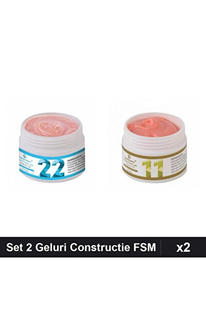 Makeup Set 2 Geluri Constructie UV LED FSM 15g, Nuante 22 și 11, Manichiura P...