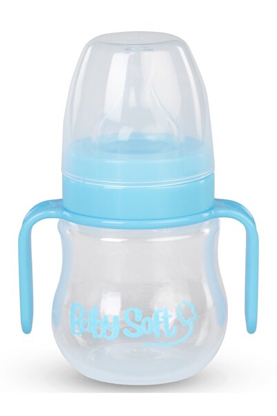 Lara Baby Soft Baby Soft Wide Mouth Feeding Bottle with Handle 150 ml - Blue