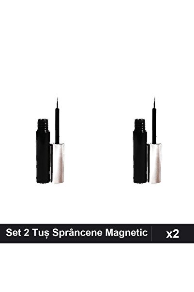 Makeup Set 2 Tuș Sprâncene Magnetic Negru, Tus Lipici Profesional Machiaj Spr...