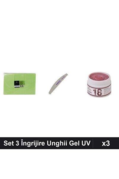 Makeup Set 3 Îngrijire Unghii: 900 Șervețele Fără Scame, Pilă EMMA 100/180, G...
