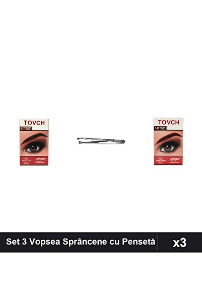 Makeup Set 3 Vopsea Sprâncene Nuante 5.7 și 5.62 cu Pensetă Profesională Neagră
