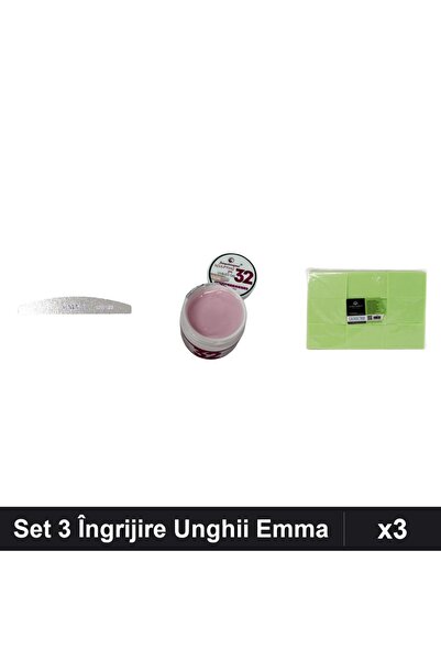 Makeup Set 3 Îngrijire Unghii Emma, Pila 100/120, Gel UV LED 15g, Șervețele 9...