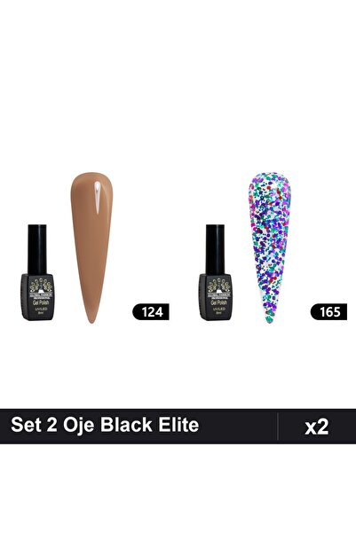 Makeup Set 2 Oje Semipermanente Black Elite Global Fashion 8ml, Nuante 124 16...